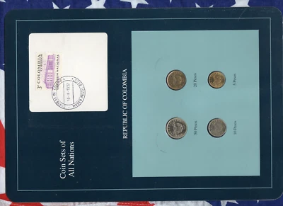 Coin Sets of All Nations Colombia UNC 50,20,10 Pesos 1991 5 Pesos 1990 - Image 1 of 2