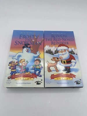Christmas Classics Collection: Frosty Snowman & Rudolph VHS Tapes Lot - Image 1 of 2