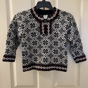 Longa Liisu Wool Blend Sweater Nordic Fair Isle Girls Size 100 US 4 - Picture 1 of 16
