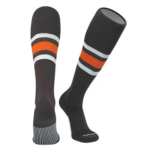 Striped OTC Baseball, Softball, Football Socks - Brown, White, Orange - Picture 1 of 4