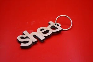Llavero cobertizo madera contrachapada corte láser con anillo de níquel - Imagen 1 de 4