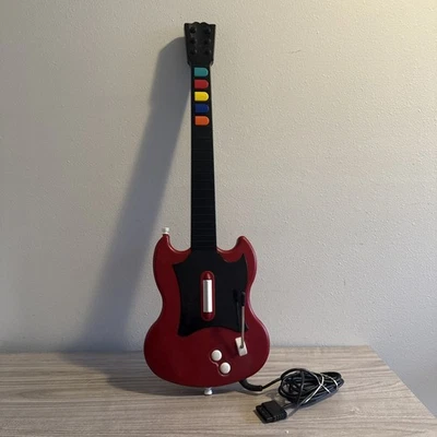 Guitar Hero Gibson SG Red Octane Wired Controller Playstation 2 PS2 PSLGH Tested - Image 1 of 4