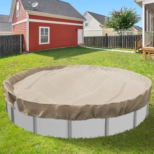 6-18ft Red Above Ground Pool Covers Round Winter Safety Covers Swimming Pool - Picture 1 of 8
