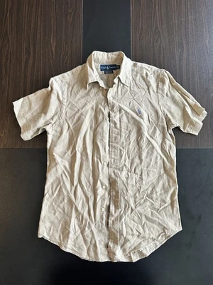 Camisa Polo Ralph Lauren Para Hombre Pequeña Calce Personalizado Caqui Tostado Lino Foto 1 de 4