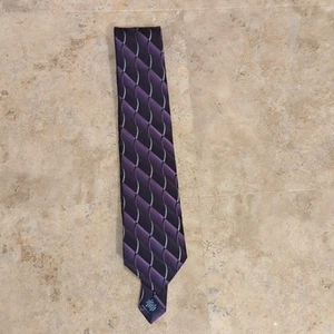 Stafford Essentials Classic Fit Tie Silk Purple Striped Mens - Picture 1 of 4