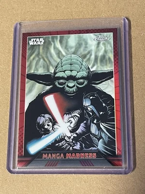 2023 Topps Chrome Star Wars Manga Madness Yoda Darth Vader /5 Red MM-10 RARE - Image 1 of 2