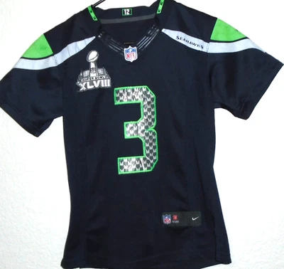 Camiseta deportiva de los Seattle Seahawks Super Bowl XLIX Russell Wilson Nike 2014 juvenil S Foto 1 de 2