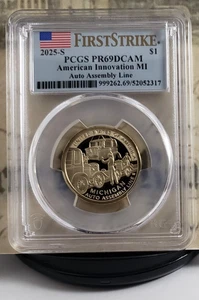 2025-S AIS Proof Dollar "Michigan - Auto Assembly" - PCGS PR69DCAM - FS - 2317 - Bild 1 von 6