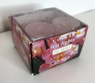 Yankee Candle Plumeria conjunto de 10 luzes de chá não usadas na caixa velas florais rosa - Imagem 1 de 4
