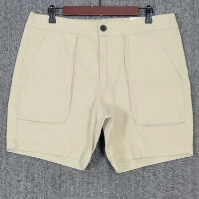 St Johns Bay Cargo Hiking Shorts Mens 34 Pale Khaki Beige Utility Elastic Waist - Image 1 of 4