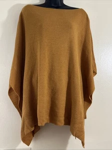 New York & Company Senf Strick Poncho Oberteil Einheitsgröße (Etikett M) - Bild 1 von 8