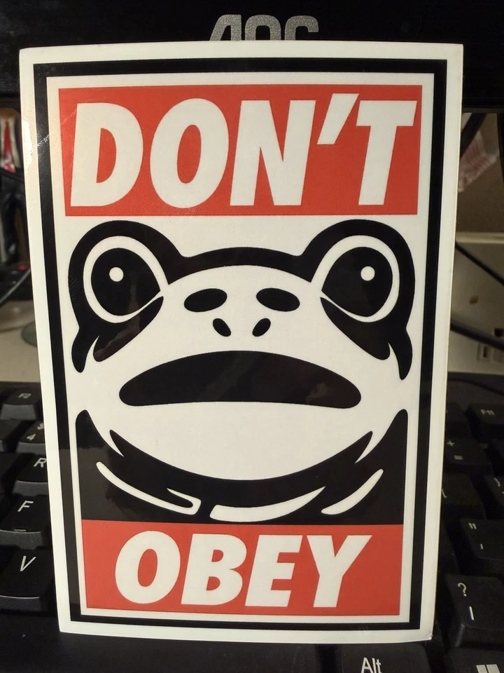 5 Portland Frog Sticker "Don't Obey" Anti-ICE Anti-Fascist 3.38 x 5" Vinyl Decal - Image 1 of 1