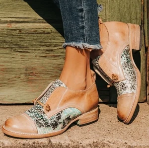 New Freebird By Steven Women Turquoise Multi Mabel Oxford Shoes Size 8 9.75” - Picture 1 of 9
