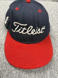 Vintage Titleist Mütze Cap Fitted Herren 7 1/8 Navy Rot Golf New Era 5950 Script 90s - Bild 1 von 7