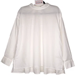 Camicia bianca Weekday piccola 8 10 Pablo blusa cotone manica lunga collo alto blusa - Foto 1 di 9