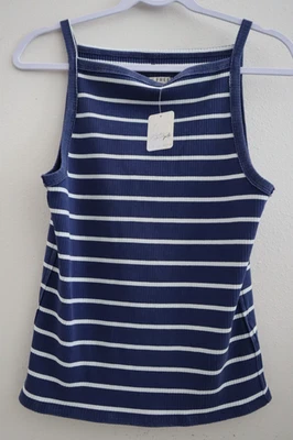Camiseta sin mangas We The Free x Free People OB2223527 para mujer talla L azul marino combo Mia a rayas Foto 1 de 4