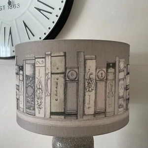 New Lampshade Handmade in UK - Voyage Maison Library Books Fabric - Picture 1 of 2