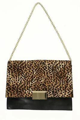 Bolso sin asas magnético Vince Camuto 245151 para mujer de cuero Caleb negro/cheatah Foto 1 de 4