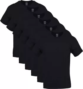 Gildan (6-pack) Black Solid Ultra Cotton Short Sleeve Blank Tee T-Shirt S-XL - Picture 1 of 6