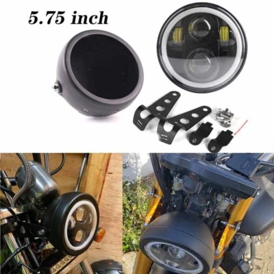 5.75" LED Headlight + Housing Mount Bracket For Yamaha V-Star XVS 650 950 1100 - Imagem 1 de 4