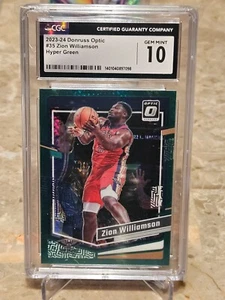 2023-24 Panini Donruss Optic #35 Zion Williamson Hyper Green CGC Gem Mint 10 NBA - Picture 1 of 2