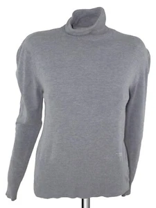 Pois Maglione Da Donna Grigio Taglia L Manica Lunga Collo Alto Maglioncino Moda - Foto 1 di 13