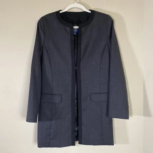 Pendleton Chaqueta/Abrigo Abierto 100% Lana Virgen Mujer’s Gris Negro Talla 6 - Imagen 1 de 12