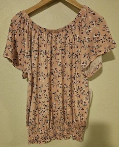 Bailey Lane Girls Pink Floral Top With Banded Bottom, L (12-14) - Picture 1 of 8