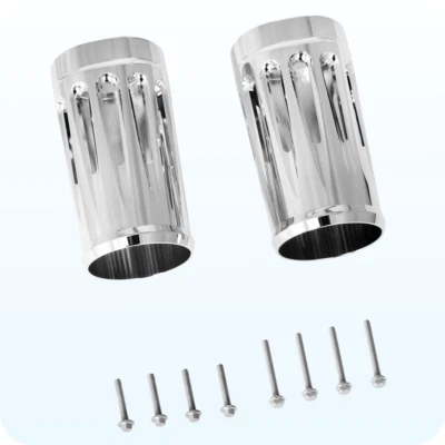 49mm Chrome Fork Slider Covers For Harley Touring Street/Road King/Tri Glide Foto 1 de 4