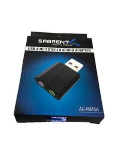 SABRENT USB External Audio Stereo Sound Adapter Windows, Mac Plug play AU-MMSA - Picture 1 of 3