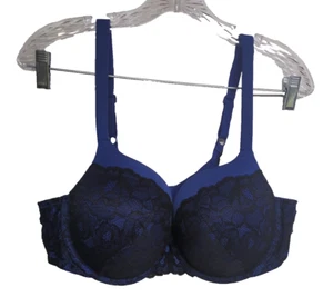 Torrid Curve Bra 40D T-Shirt Bra Adjustable Straps Blue Tan Lace Sexy 40 D - Picture 1 of 11