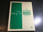 1982 Datsun Nissan Stanza Factory Service Manual T11 Series C20 2.0L XE Deluxe