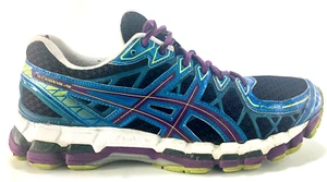 Asics Gel Kayano 20 Womens Size 9 Running Shoes Blue Black Purple Train Sneakers - Picture 1 of 12