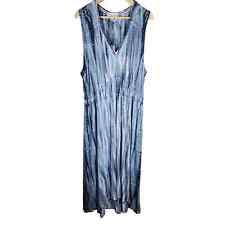 KNOX ROSE New Blue White Tie Dye Sleeveless Maxi Boho Hippie Dress NWT SZ XXL