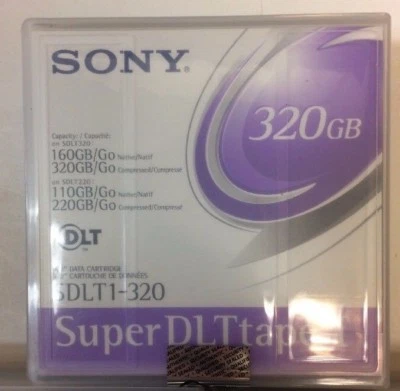 Cartucho de datos de cinta Sony SDLT1-320 Super DLT 160 GB/320 GB 1/2" Foto 1 de 2
