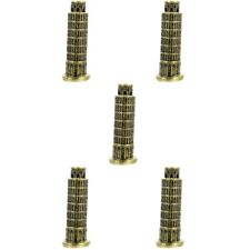  5 Count Italian Decorations Leaning Tower of Pisa Model Metal