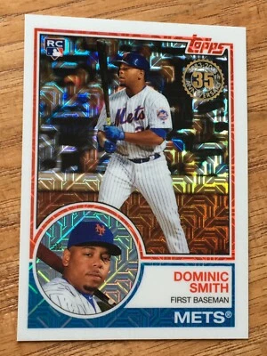 2018 TOPPS BASEBALL SILVER PACK DOMINIC SMITH CHROMIUM ROOKIE CARD No.36 Mets - Image 1 of 2