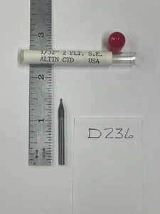 1 NEU USA 1/32" DURCHMESSER HARTMETALL SCHAFTFRÄSER 2FL SQ. ALTIN CTD. 1/16" LOC (D236) - Bild 1 von 4