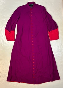Duffy & Quinn NY 59.5" Magenta & Red Piping Merino Wool Cassock Catholic Clergy - Picture 1 of 23
