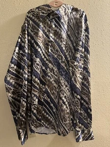 Camisa de vestir vintage para hombre Vizzini manga larga calce ajustado 2XL - Imagen 1 de 2