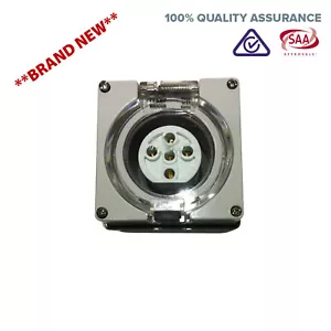 5 Pin 20 Amp 3 pole phase Socket Outlet IP66 Weatherproof Industrial Only - Picture 1 of 3