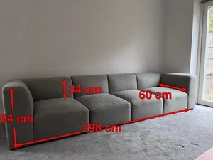 MADE.COM JUNO MODULAR SOFA Light Grey See pictures for dimensions. CAN DELIVER* - Picture 1 of 13