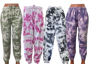 Womens Ladies Tie Dye Trousers Elastic Jogging Joggers Pant Tracksuit Bottoms - Picture 1 of 7