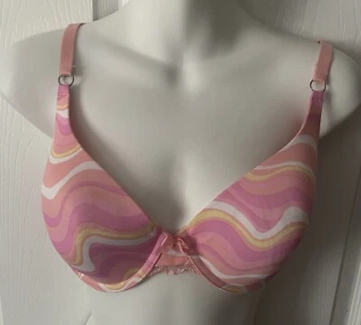 Women’s Fruit Of The Loom Multicolor Pink / Peach Swirl Bra W/underwire 36D - Image 1 of 4