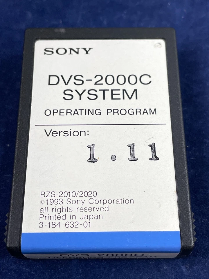 Sony DVS-2000C System Operating Program Version 1.11 3-184-632-01 — 第 1/4 张图片
