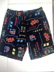 Fresh Prints of Tokyo by Drill Clothing Co. Mens Board ShortsNeon Print Sz Large - Picture 1 of 6