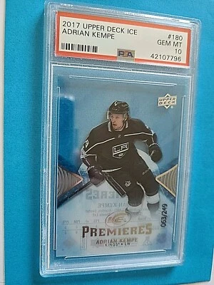 2017-18 Adrian Kempe Upper Deck Rookie Ice Premieres /249 RC PSA 10 GEM MINT - Image 1 of 4