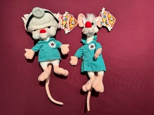 Vintage 1997 ANIMANIACS Pinky and the Brain With Tag Stofftier Plüschtier - Bild 1 von 7