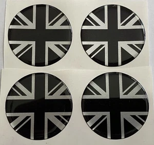 UNION JACK LEICHTMETALLFELGE NABENKAPPE AUFKLEBER GEWÖLBT X4 LAND RANGE FREE SILBER 60 mm - Bild 1 von 10