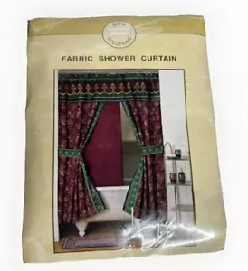 Vintage KMART Bath Solutions FLORENCE Stoff Duschvorhang 70" L - 71" B NEU - Bild 1 von 7